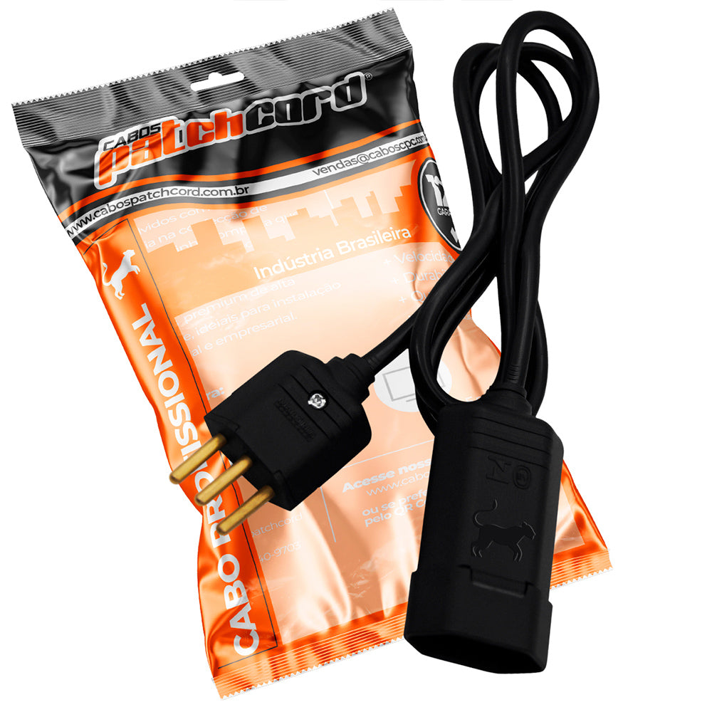 Extensão Elétrica 5 Metros 5 M 10a Cabo Pp 2 X 1,00 Mm Profissional