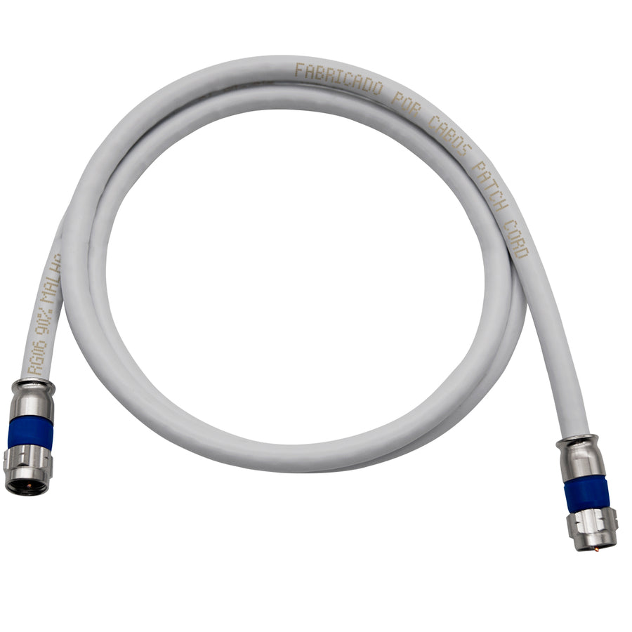 Cabo De Antena 1 Metro Coaxial Rg6 90% De Malha Tv Sky Claro Digital