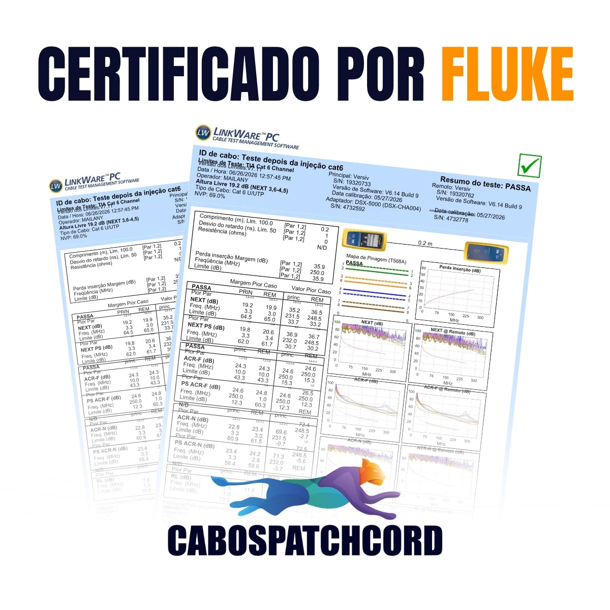 Cabo de Rede Patch Cord CAT5e 100% Cobre Várias Cores e Tamanhos