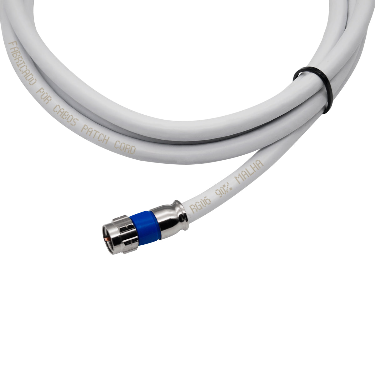 Cabo De Antena 1 Metro Coaxial Rg6 95% De Malha Tv Sky Claro Digital