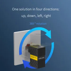 Adaptador RJ45 CAT5e 90º com rotação 360º