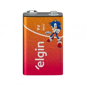 Bateria Elgin 9v Zinco-Carvão