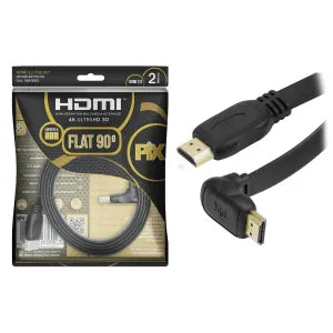 Cabo Hdmi 2m Flat Gold 90 Graus - 2.0 4k Hdr 19p