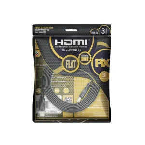Cabo Hdmi 3 Metros Flat 2.0 Hdr 19 Pinos 4k - Polybag