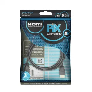 Cabo Hdmi 50cm Gold 2.1 Pix 8k Hdr 19p