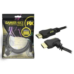 Cabo Hdmi 2.0 Hdr 4k Gamer - Plug 90 Graus