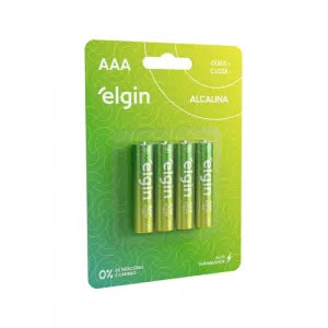 Pilha Alcalina Elgin Aaa Blister Com 4 Unidades