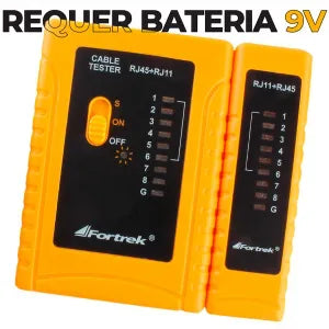 Testador Cabos Lan Rj45 Rj11 Fortrek Tcf101