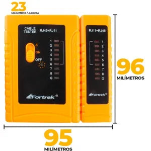 Testador Cabos Lan Rj45 Rj11 Fortrek Tcf101