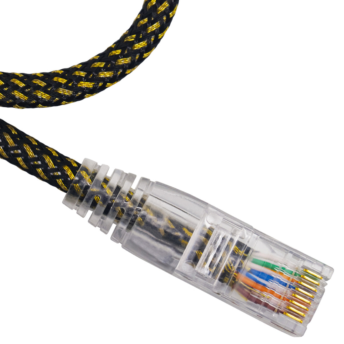 CABO DE REDE GAMER CAT5E 100% COBRE PRETO/DOURADO