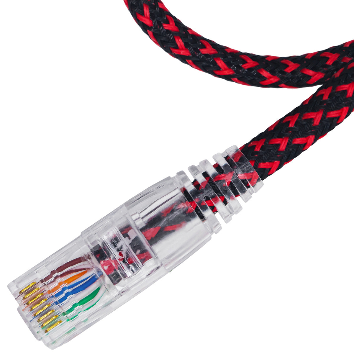 CABO DE REDE GAMER CAT5E 100% COBRE PRETO/VERMELHO