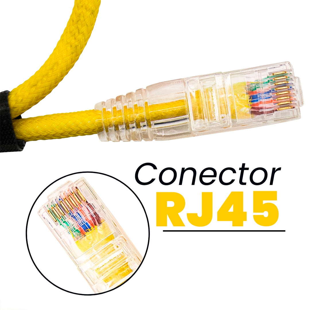 CABO DE REDE GAMER CAT5E 100% COBRE AMARELO NEON