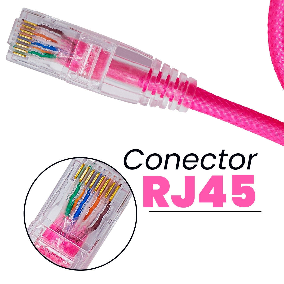 CABO DE REDE GAMER CAT5E 100% COBRE ROSA PINK
