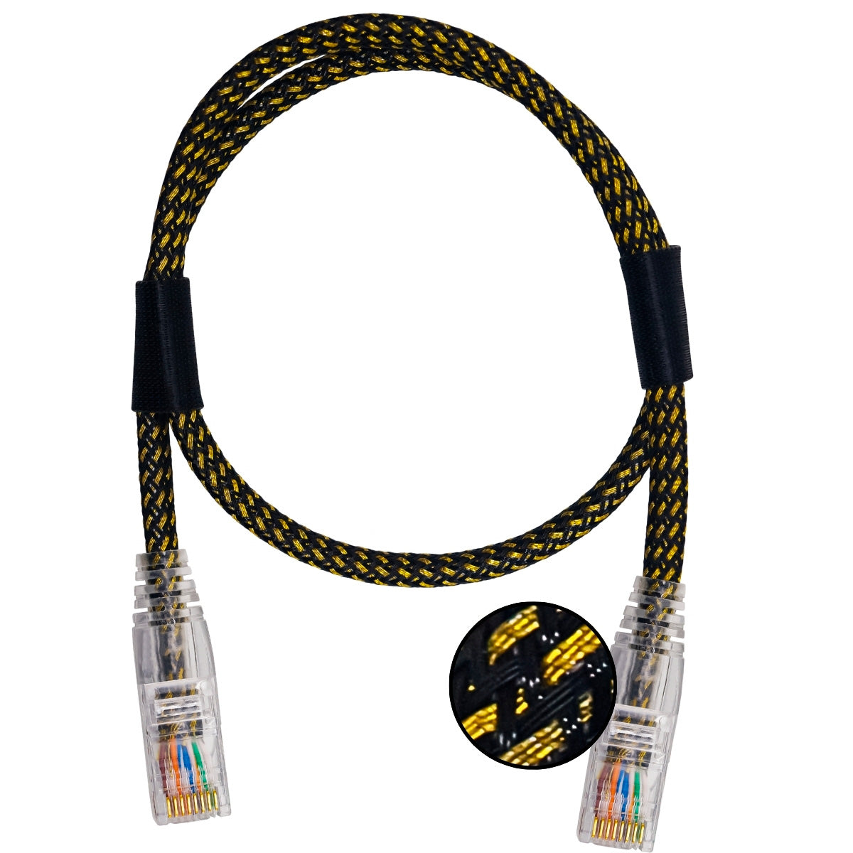 CABO DE REDE GAMER CAT5E 100% COBRE PRETO/DOURADO