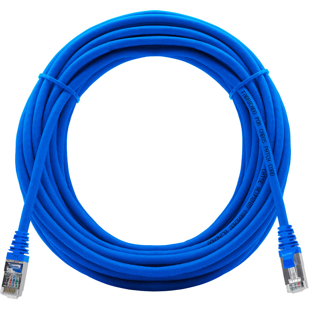 Cabo De Rede 9 Metros Patch Cord Cat5e Ftp Cca Blindado Sem Aterramento