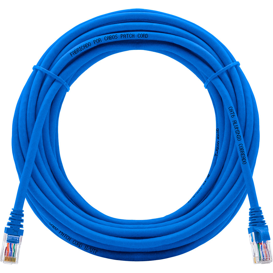 Cabo De Rede 10 Metros Patch Cord Cat6 Utp Cca