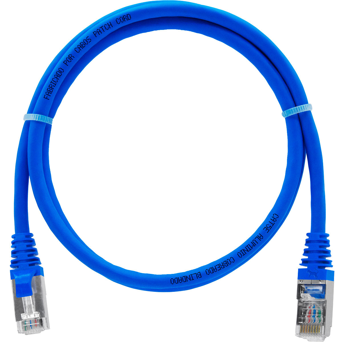 Cabo De Rede 70 Cm Patch Cord Cat5e Ftp Cca Blindado Sem Aterramento