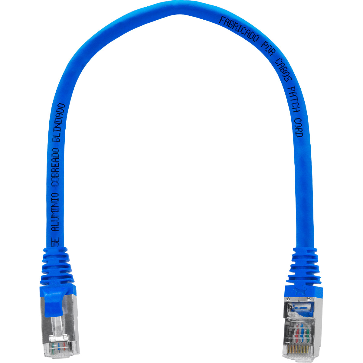 Cabo De Rede 20 Cm Patch Cord Cat5e Ftp Cca Blindado Sem Aterramento