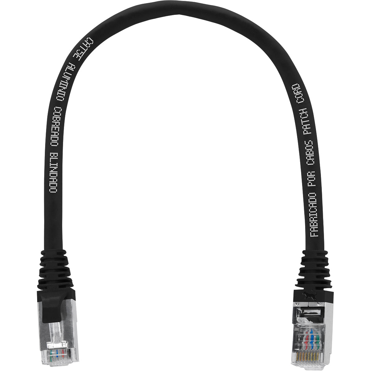 Cabo De Rede 20 Cm Patch Cord Cat5e Ftp Cca Blindado Sem Aterramento