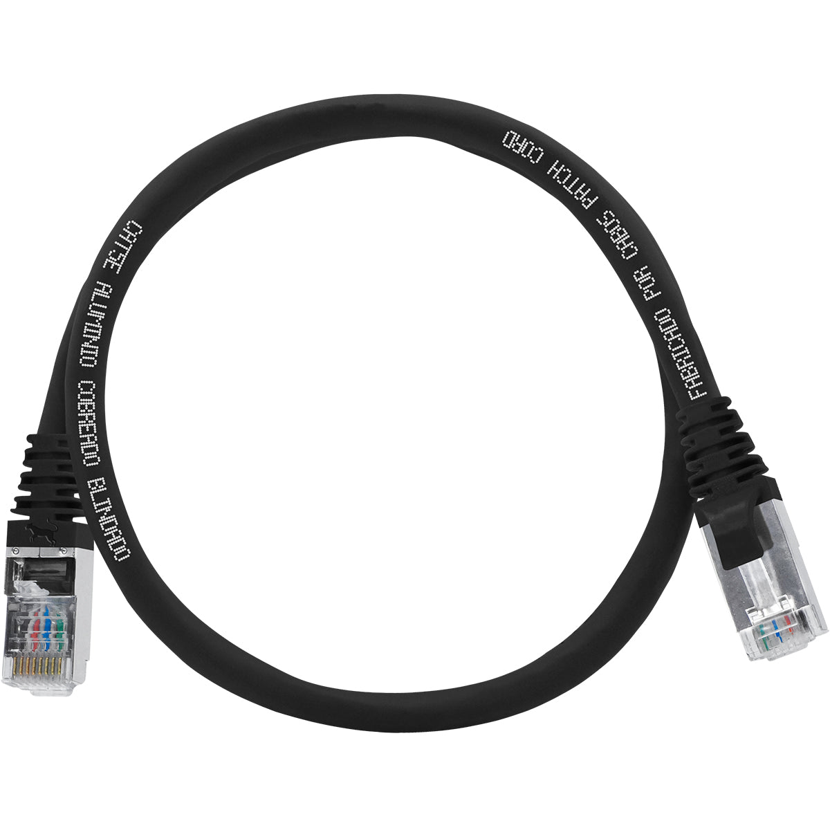 Cabo De Rede 40 Cm Patch Cord Cat5e Ftp Cca Blindado Sem Aterramento