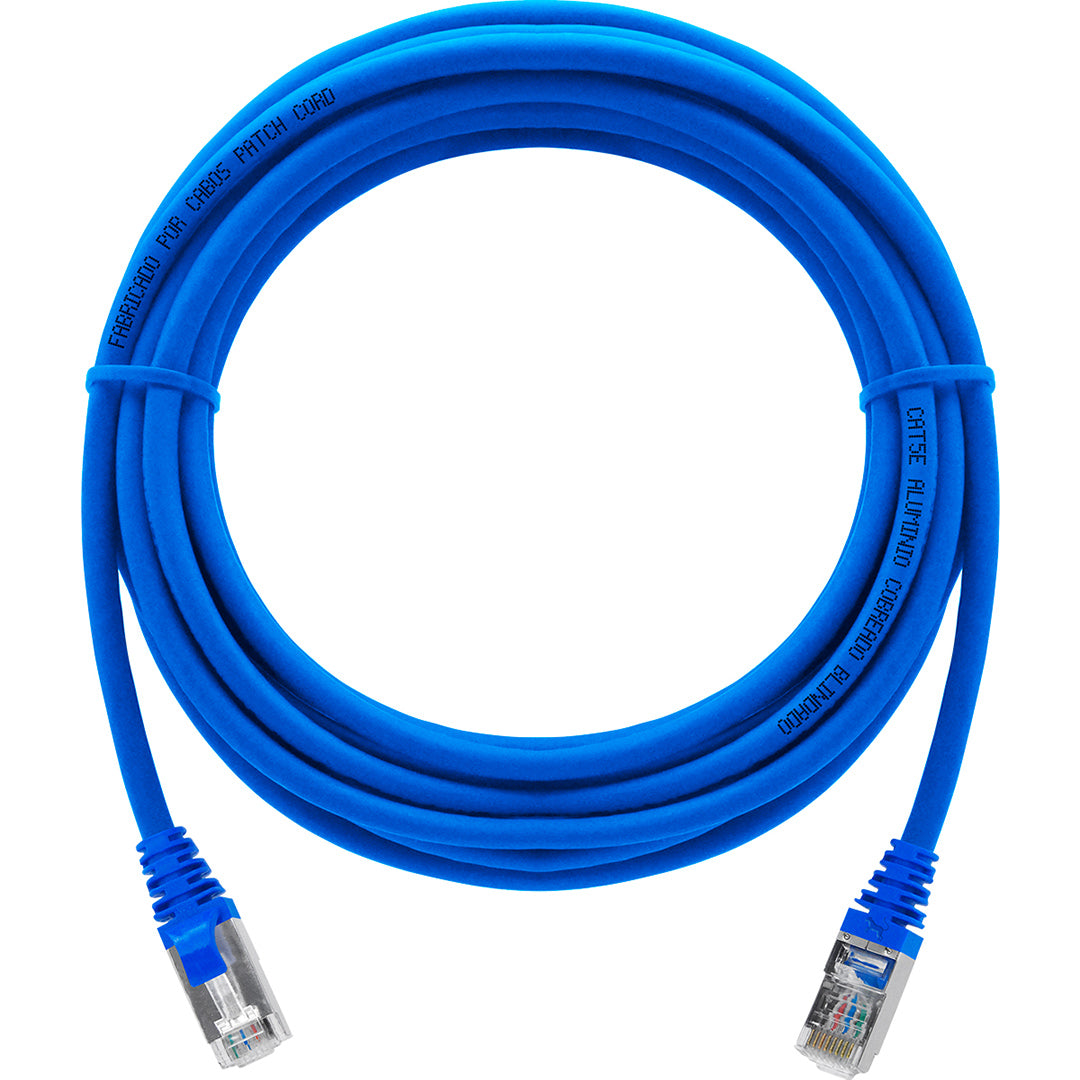 Cabo De Rede 5 Metros Patch Cord Cat5e Ftp Cca Blindado Sem Aterramento