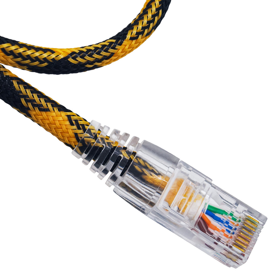 CABO DE REDE GAMER CAT5E 100% COBRE PRETO/AMARELO