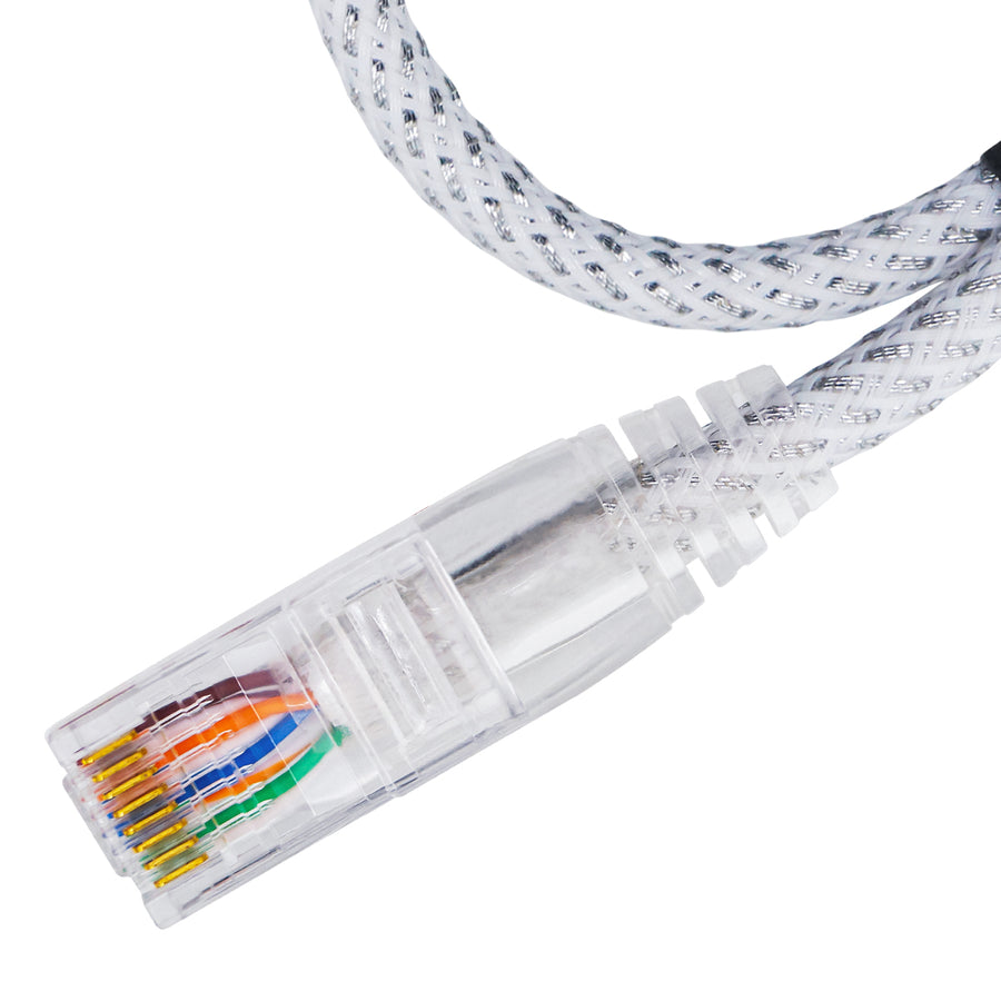 CABO DE REDE GAMER CAT5E 100% COBRE BRANCO/PRATA