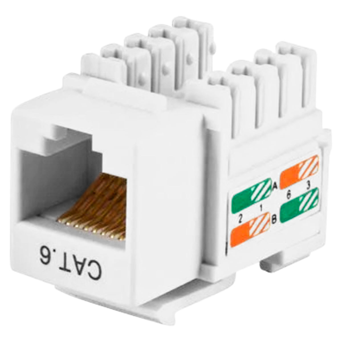 Conector Rj45 Femea Cat6 Branco Keystone para Tomada