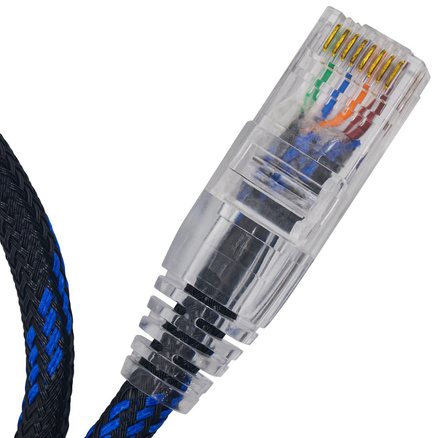 CABO DE REDE GAMER CAT5E 100% COBRE PRETO/AZUL