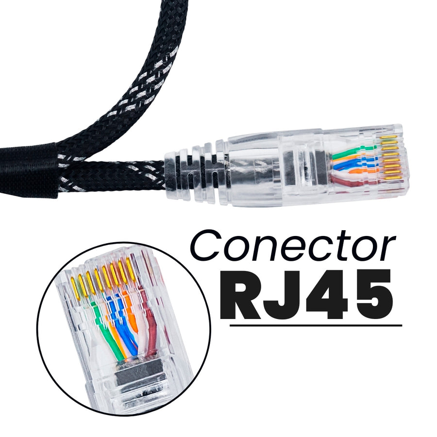 CABO DE REDE GAMER CAT5E 100% COBRE PRETO/PRATA