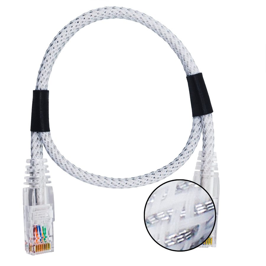 CABO DE REDE GAMER CAT5E 100% COBRE BRANCO/PRATA