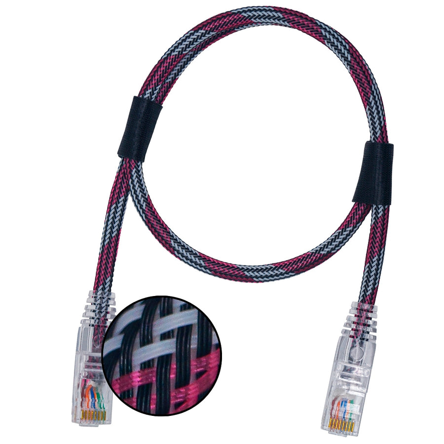 CABO DE REDE GAMER CAT5E 100% COBRE BRANCO/VINHO