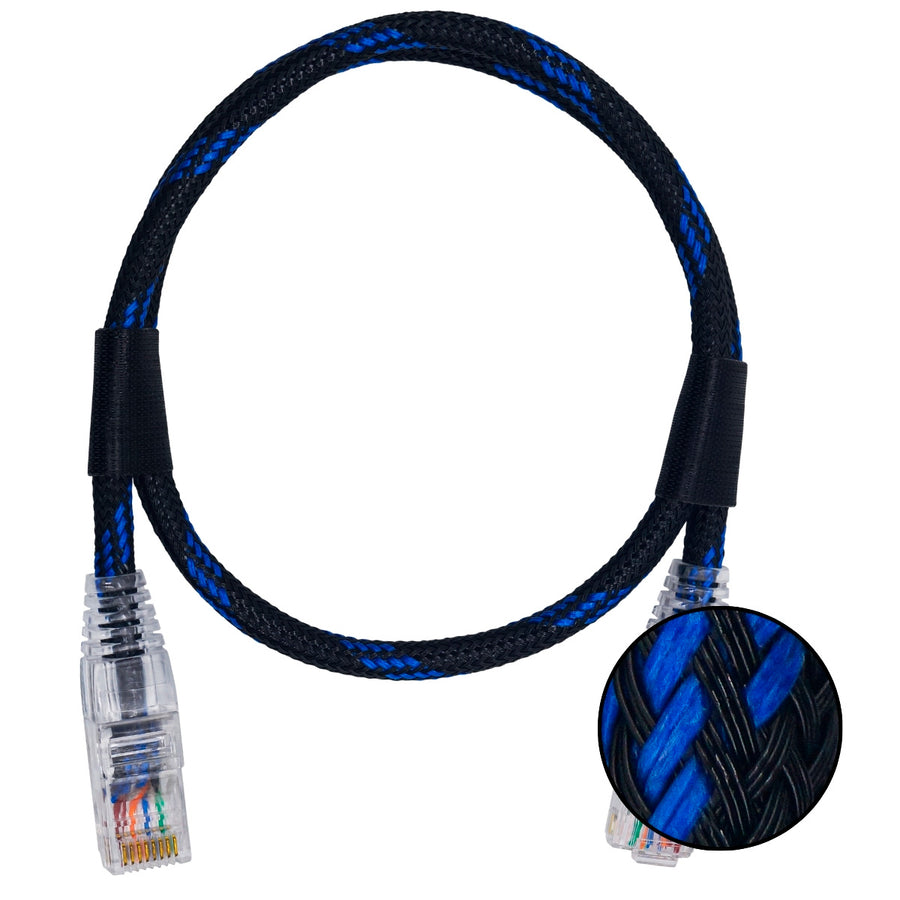 CABO DE REDE GAMER CAT5E 100% COBRE PRETO/AZUL